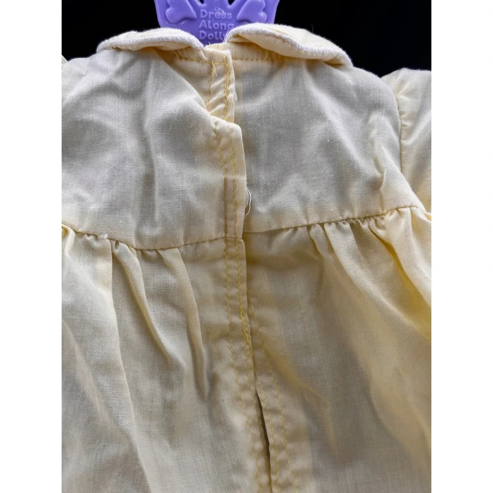 Cabbage Patch Kids Preemie Yellow Tulips Gown Dress Girl Vtg 1980s White READ